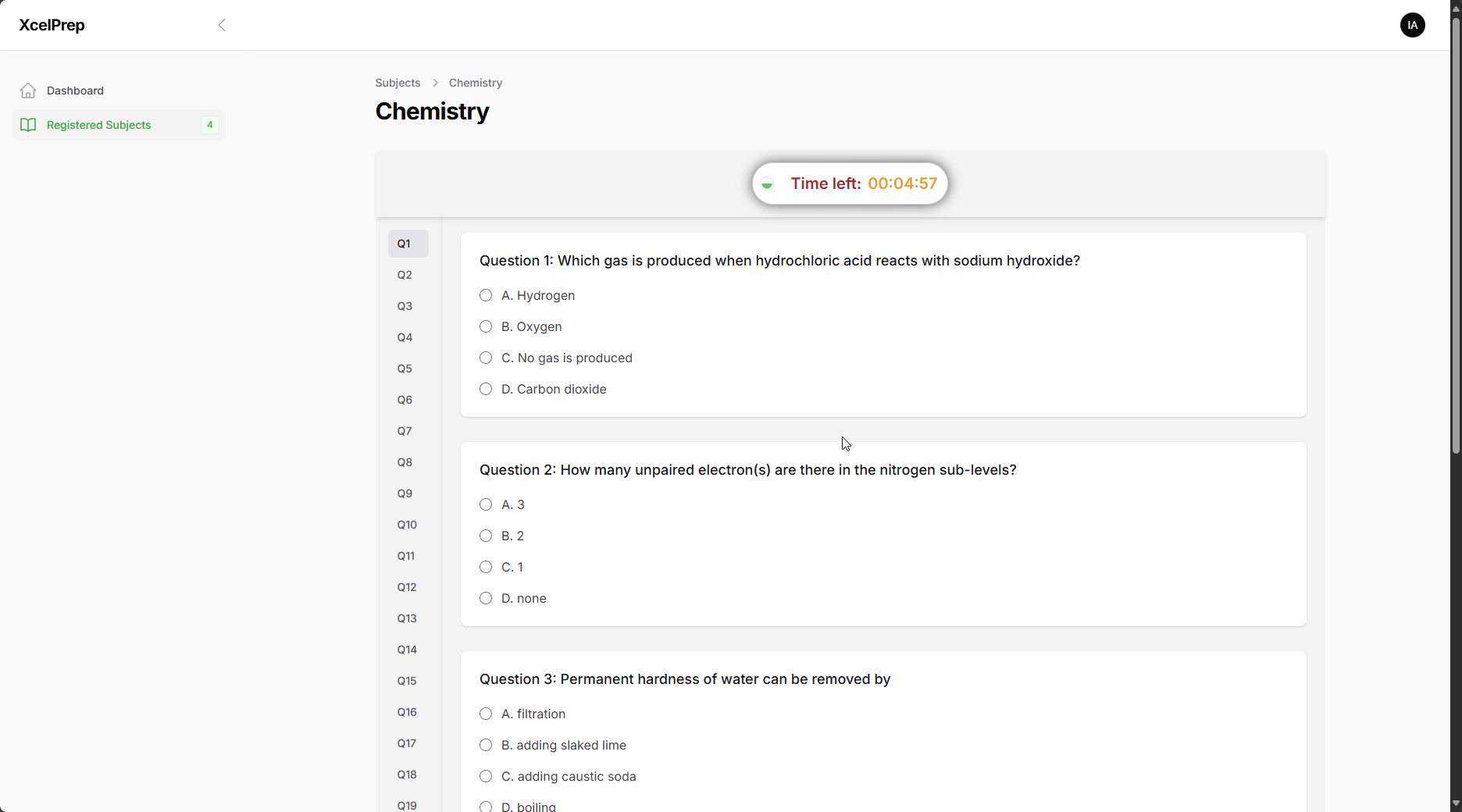 Registration form